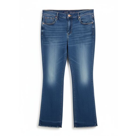 Old Navy Women 16T Boho Festival Indie Western Stretch Blue Raw Edge Flare Jeans - Picture 1 of 10